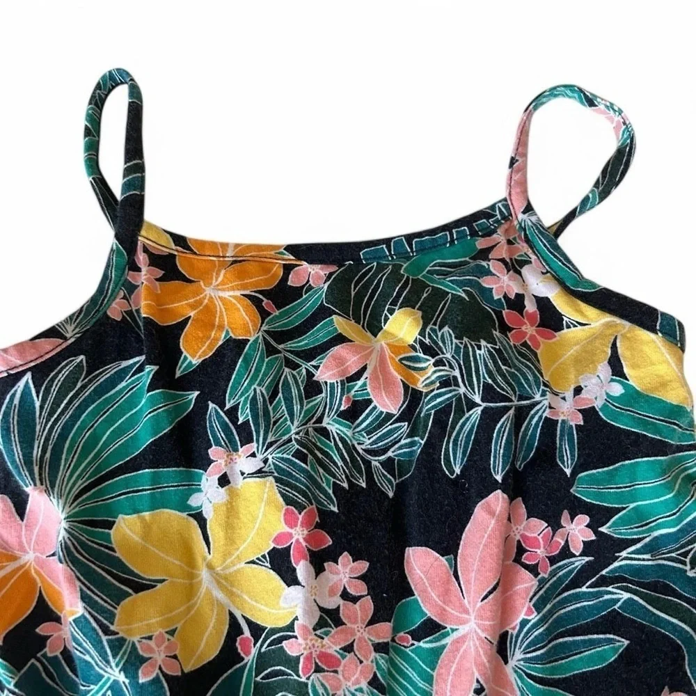 Old Navy Girls XS/ (Size 5) One-Piece Romper – Black with Bright Floral Print